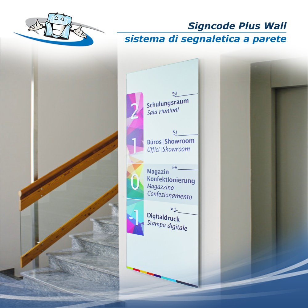 Signcode plus wall - Sistema di segnaletica a parete in varie dimensioni