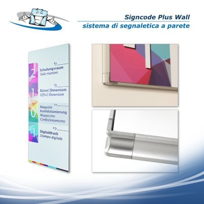 Signcode plus wall - Sistema di segnaletica a parete in varie dimensioni