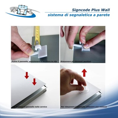 Signcode plus wall - Sistema di segnaletica a parete in varie dimensioni