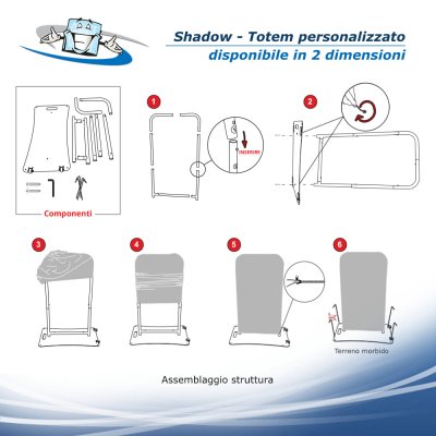 Formulate Shadow - Totem bifacciale personalizzato da esterno o interno in acciaio