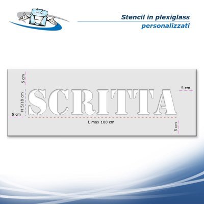 Stencil personalizzato in plexiglass per pittura per scritte lettere nomi segnaletiche