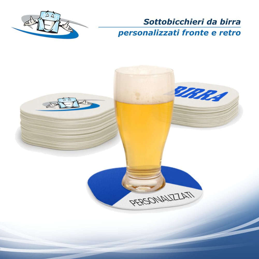 Sottobicchieri da birra con ottima assorbenza con personalizzazione inclusa