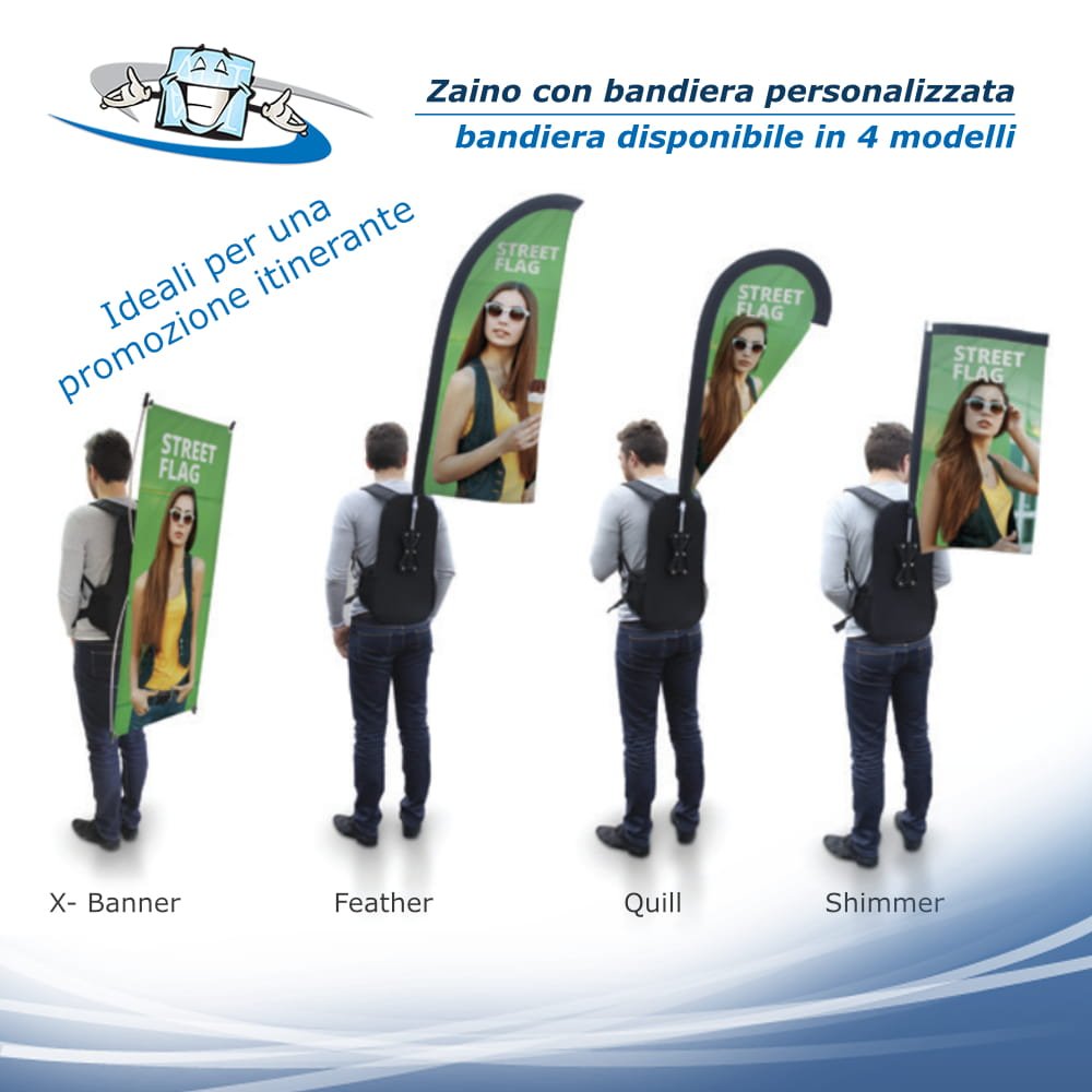 Street Flag - Zaino con bandiera personalizzata