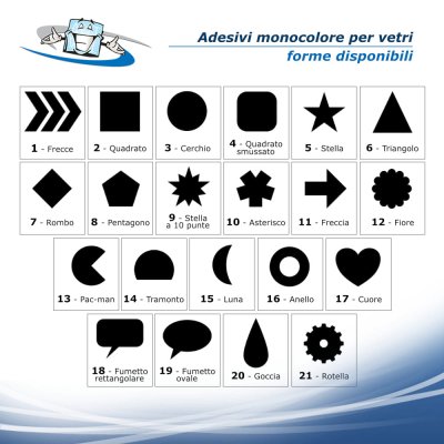 Adesivi monocolore per vetri in varie forme e dimensioni anche personalizzate effetto vetro satinato sabbiato o colorate