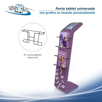 Porta tablet universale formulate rivestito in tessuto con grafica personalizzata