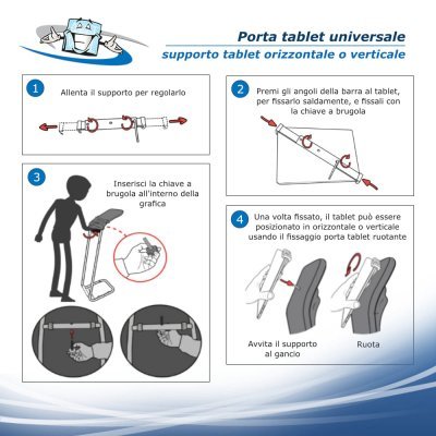 Porta tablet universale formulate rivestito in tessuto con grafica personalizzata