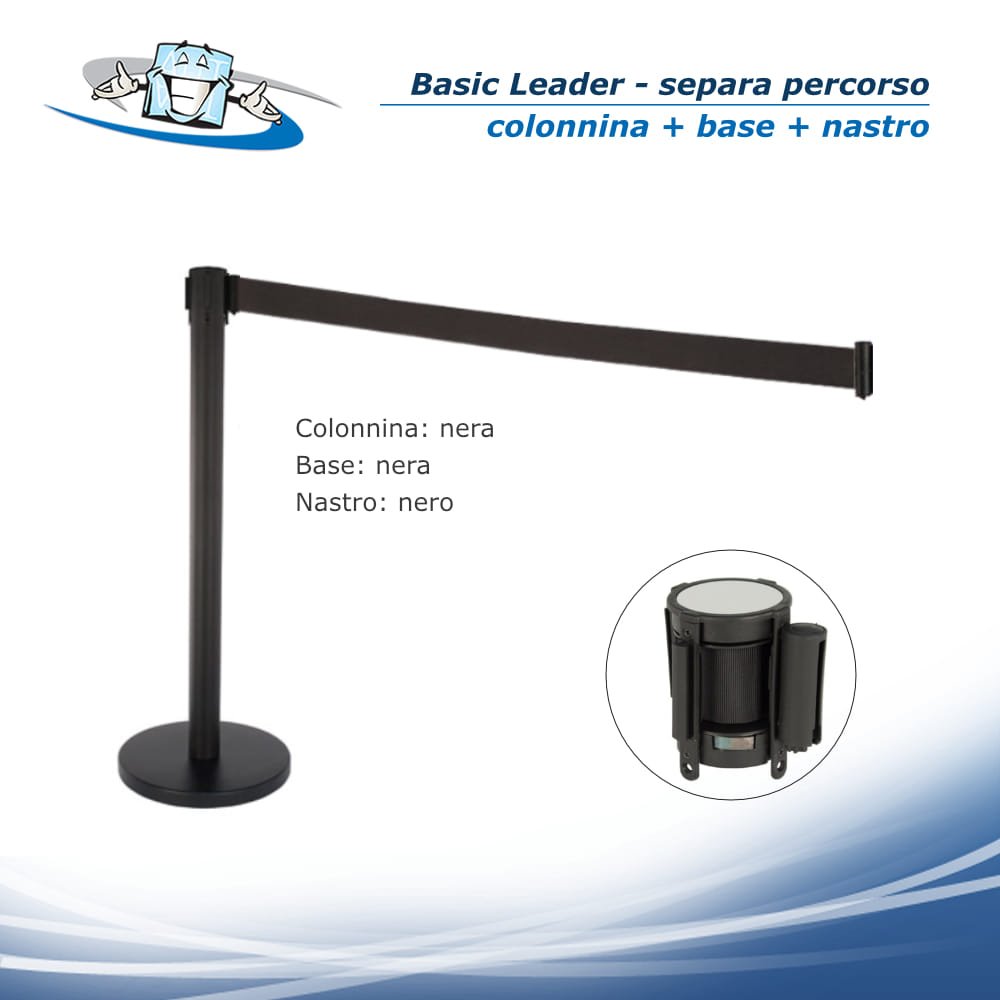 Basics Leader - Colonnina Separa Percorso - Guida linee con nastro riavvolgibile in vari colori