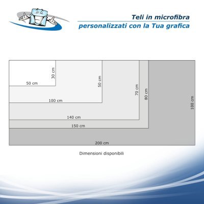 Teli in microfibra personalizzati con la Tua grafica in diverse dimensioni