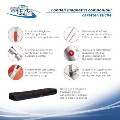 Modulate - Fondali magnetici componibili con grafica su tessuto personalizzata