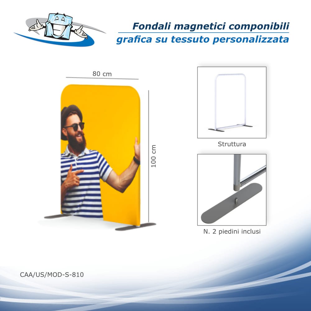 Modulate - Fondali magnetici componibili con grafica su tessuto personalizzata