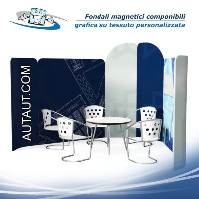 Modulate - Fondali magnetici componibili con grafica su tessuto personalizzata