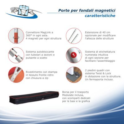 Modulate - Fondali magnetici componibili con grafica su tessuto personalizzata