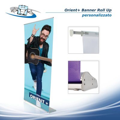 Orient+ Banner Roll Up personalizzato in varie misure con altezza regolabile