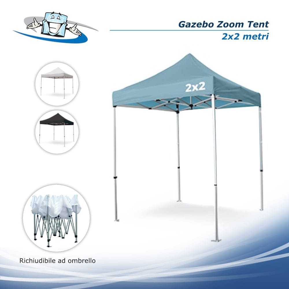 Gazebo Zoom Tent 2x2 m - Padiglione pubblicitario personalizzabile per fiere e manifestazioni