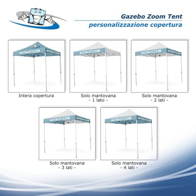 Gazebo Zoom Tent 2x2 m - Padiglione pubblicitario personalizzabile per fiere e manifestazioni