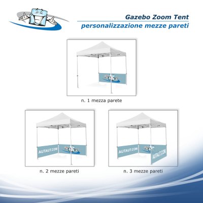 Gazebo Zoom Tent 2x2 m - Padiglione pubblicitario personalizzabile per fiere e manifestazioni