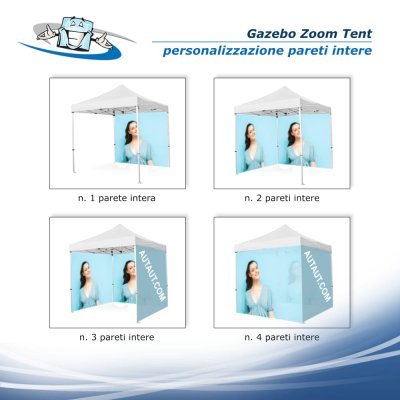 Gazebo Zoom Tent 2x2 m - Padiglione pubblicitario personalizzabile per fiere e manifestazioni