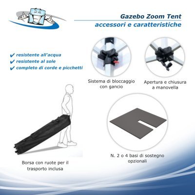 Gazebo Zoom Tent 2x2 m - Padiglione pubblicitario personalizzabile per fiere e manifestazioni