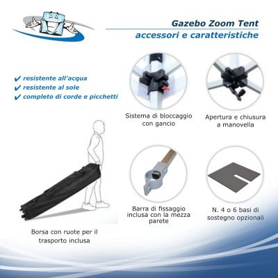 Gazebo Zoom Tent 3x6 m - Padiglione pubblicitario personalizzabile per fiere e manifestazioni