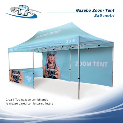 Gazebo Zoom Tent 3x6 m - Padiglione pubblicitario personalizzabile per fiere e manifestazioni