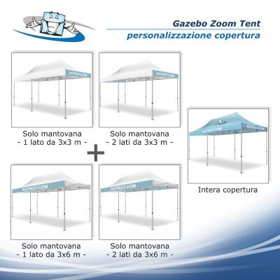 Gazebo Zoom Tent 3x6 m - Padiglione pubblicitario personalizzabile per fiere e manifestazioni