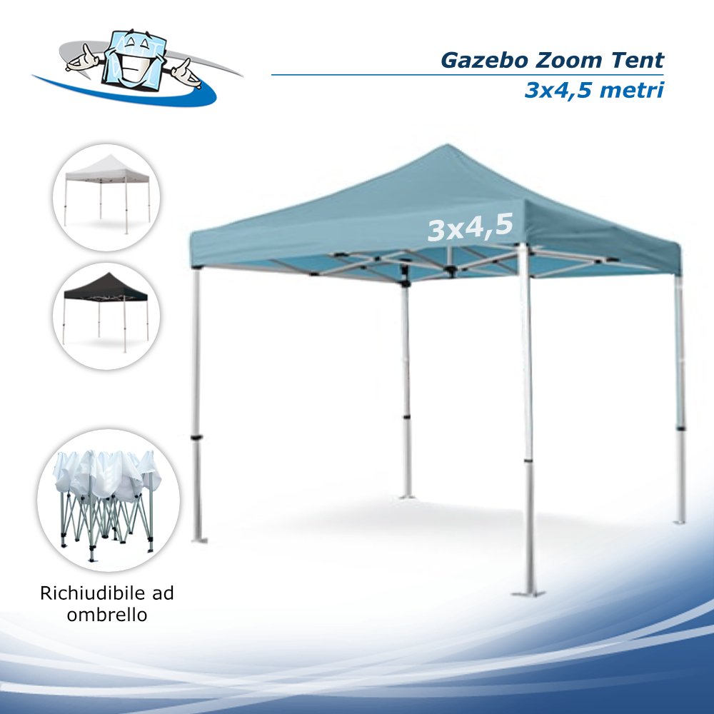 Gazebo Zoom Tent 3x4,5 m - Padiglione pubblicitario personalizzabile per fiere e manifestazioni