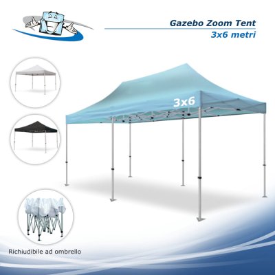 Gazebo Zoom Tent 3x6 m - Padiglione pubblicitario personalizzabile per fiere e manifestazioni