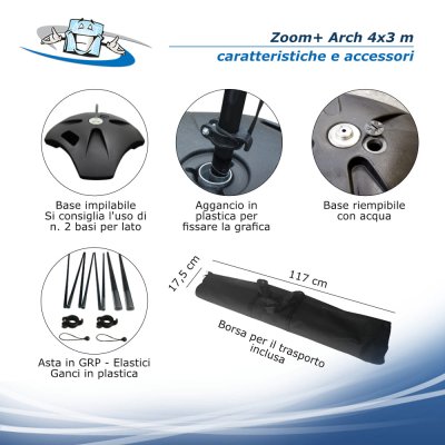 Zoom+ Arch 4x3 m - accessori e caratteristiche