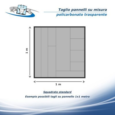 Lastre in Policarbonato compatto trasparente 3/5 mm, taglio pannelli su misura,  dimensioni e finiture personalizzabili.