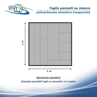 Lastre in Policarbonato alveolare trasparente 10 mm, taglio pannelli su misura, dimensioni e finiture personalizzabili.