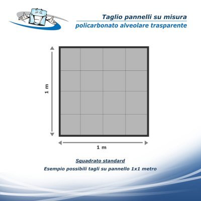 Lastre in Policarbonato alveolare trasparente 10 mm, taglio pannelli su misura, dimensioni e finiture personalizzabili.