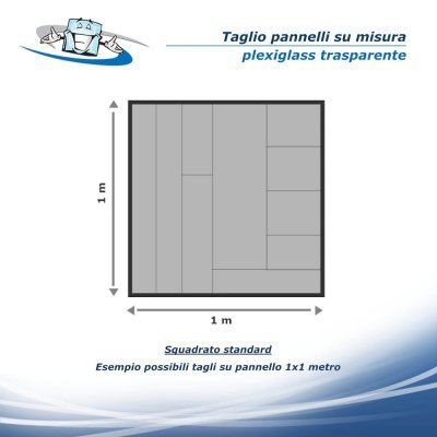 Lastre Plexiglass trasparente 3/4/5/6/8/10 mm, taglio pannelli su misura,  metacrilato con dimensioni personalizzabili.