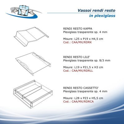 Rendi Resto Vassoio da banco o cassa per pagamenti in plexiglass in vari modelli