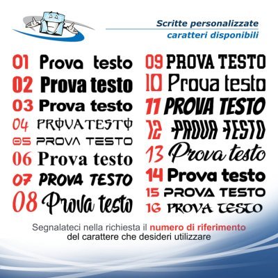 N. 2 pz. Scritte Adesive Personalizzate con Nome e Bandiera Italiana per Caschi, Auto, Moto, Biciclette e Modellismo