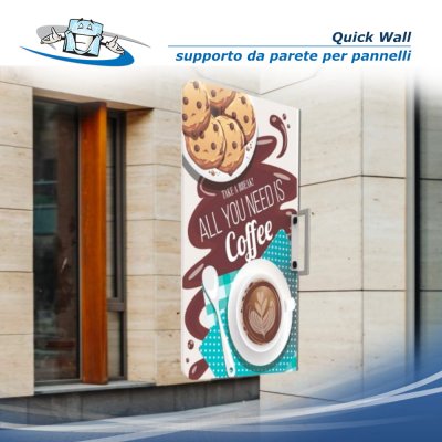 Quick Wall - Supporto a terra per pannelli di grandi formati per interno e esterno