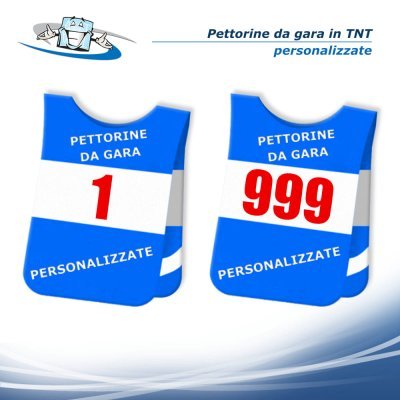 Pettorine personalizzate per adulti e bambini in TNT per eventi sportivi