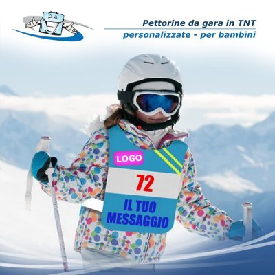 Pettorine personalizzate per bambini in TNT per eventi sportivi