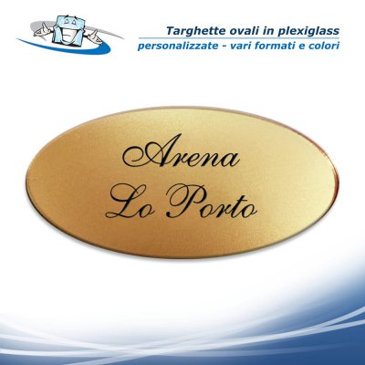 Targhe Ovali Plexiglass personalizzate incise con Nome e Codice CIN per porta e pareti