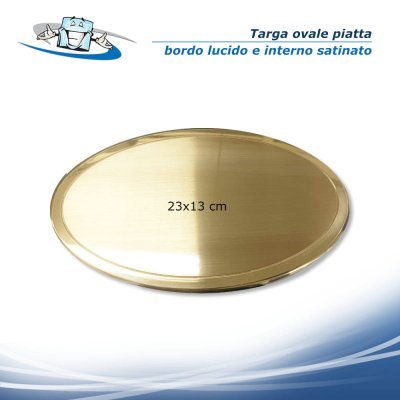 Targhe ovali in ottone inciso personalizzabili con Nome e CIN bombate e piatte disponibili in diverse dimensioni