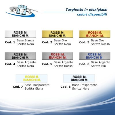 Targhette in plexiglass per citofono e posta - colori disponibili