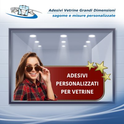 Adesivi grandi dimensioni sagomati e personalizzati per vetrine