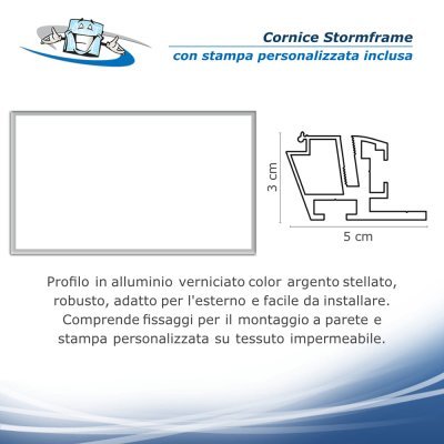 Stormframe - Cornice in alluminio con stampa personalizzata banner e teloni pubblicitari di grandi dimensioni