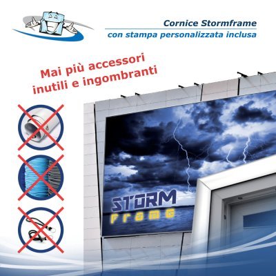 Stormframe - Cornice in alluminio con stampa personalizzata banner e teloni pubblicitari di grandi dimensioni