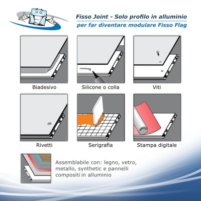 Fisso Flag Joint (solo profilo) - Accessorio per fare diventare modulare Fisso Flag