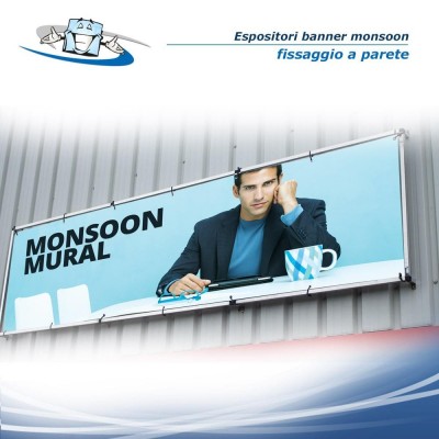 Monsoon - Telaio, stand banner in alluminio da muro o a forma si "A" anche bifacciale in diverse dimensioni