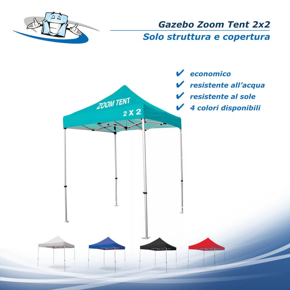 Gazebo Zoom Tent 2x2 m - Padiglione pubblicitario personalizzabile
