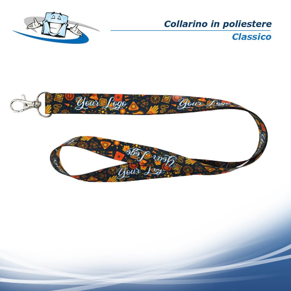 Collarino personalizzato in poliestere con moschettone in metallo