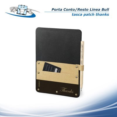 Linea Bull - Porta conto/resto Pocket con tasca personalizzabile in vera pelle rigenerata