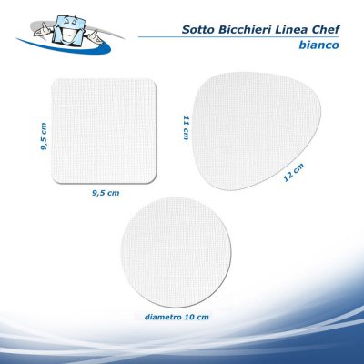 Linea Chef - Sotto bicchieri in diversi colori e misure in vera pelle rigenerata