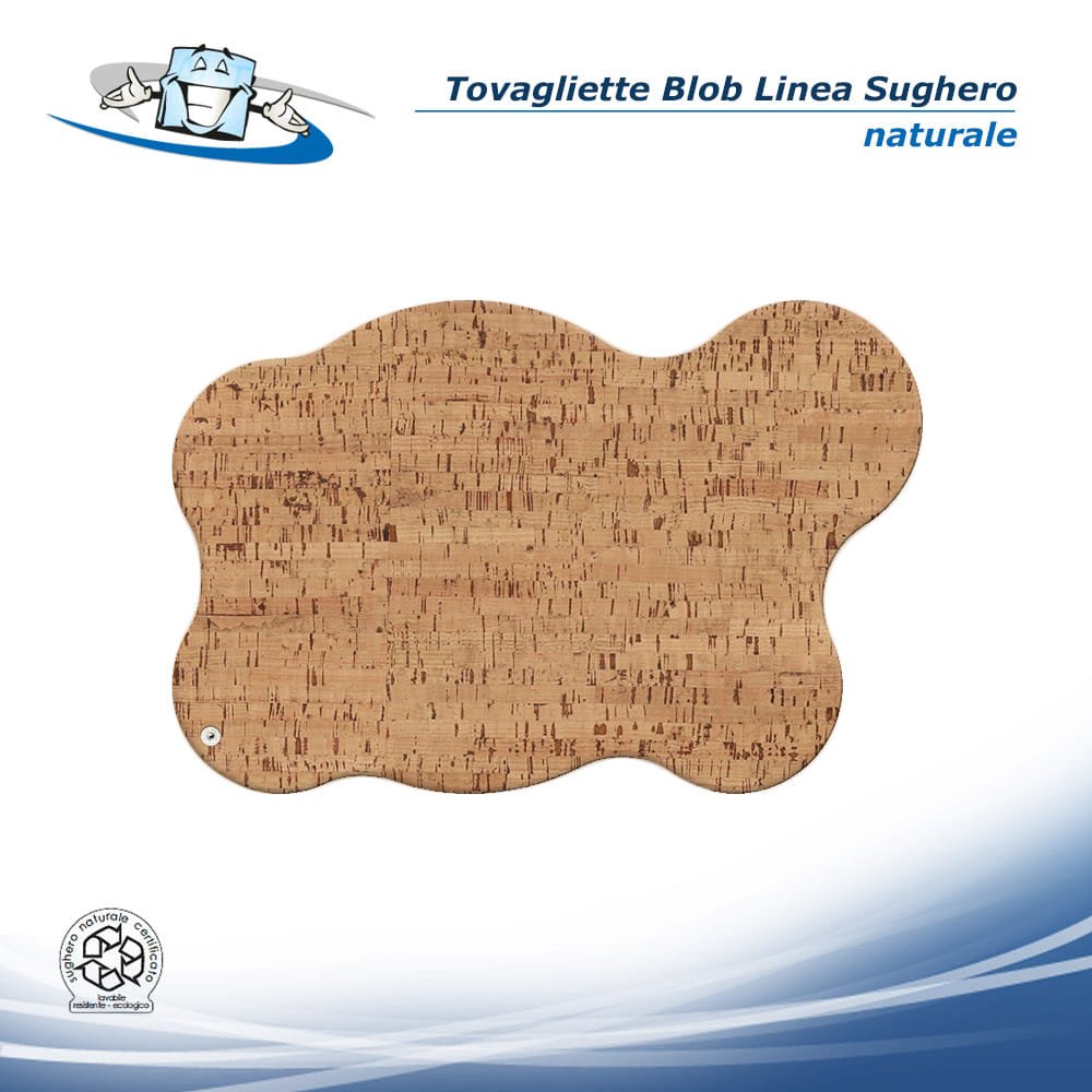 Linea Sughero - Tovagliette Blob disponibili in 2 formati e 3 colori in sughero vegetale